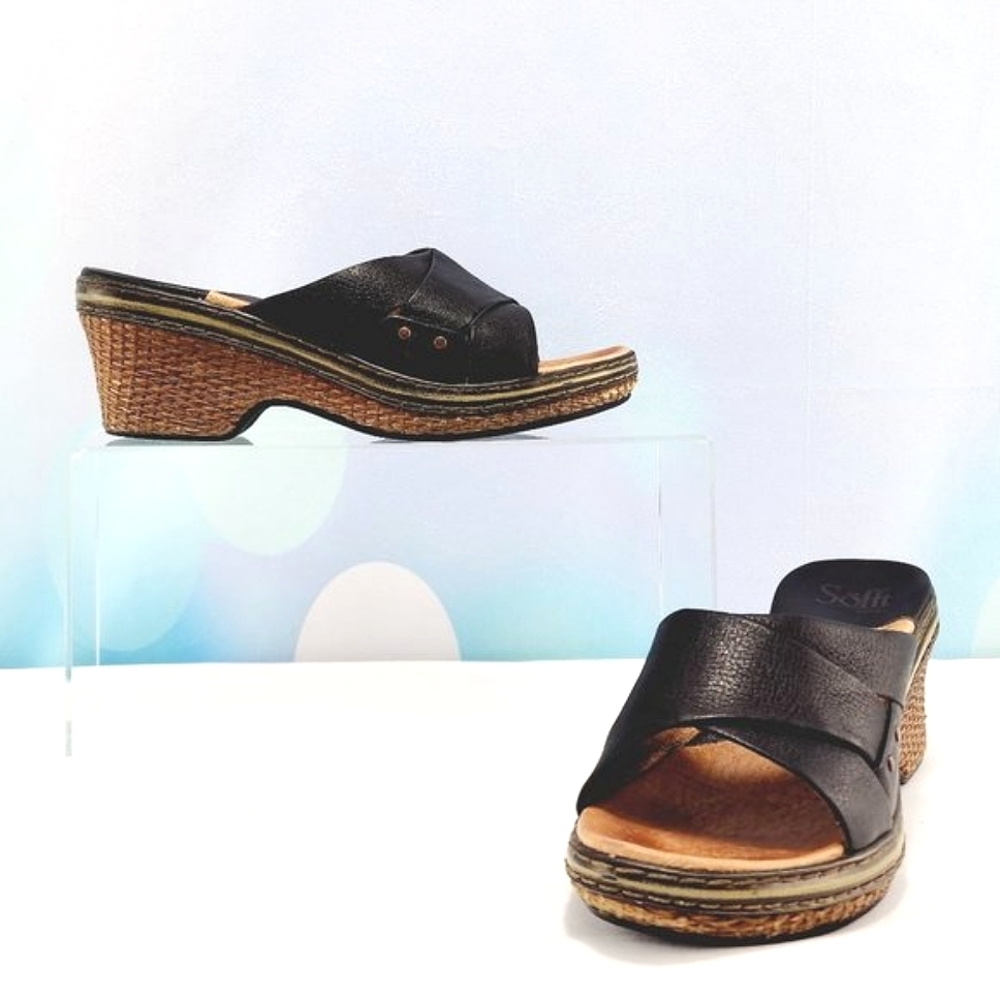 SOFFT – Heeled sandals, approx. 2.5”, leather upper/lining sock, size 7.5
